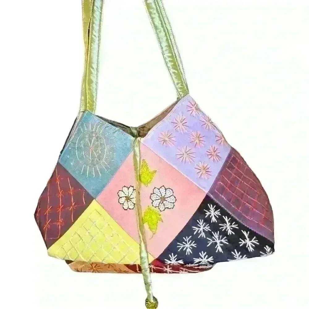 Boho Style Embroidered Patchwork Purse - image 2